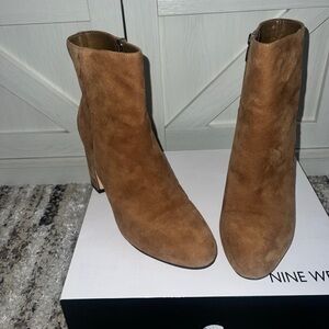 Nine West Brown Suede Heeled Boots